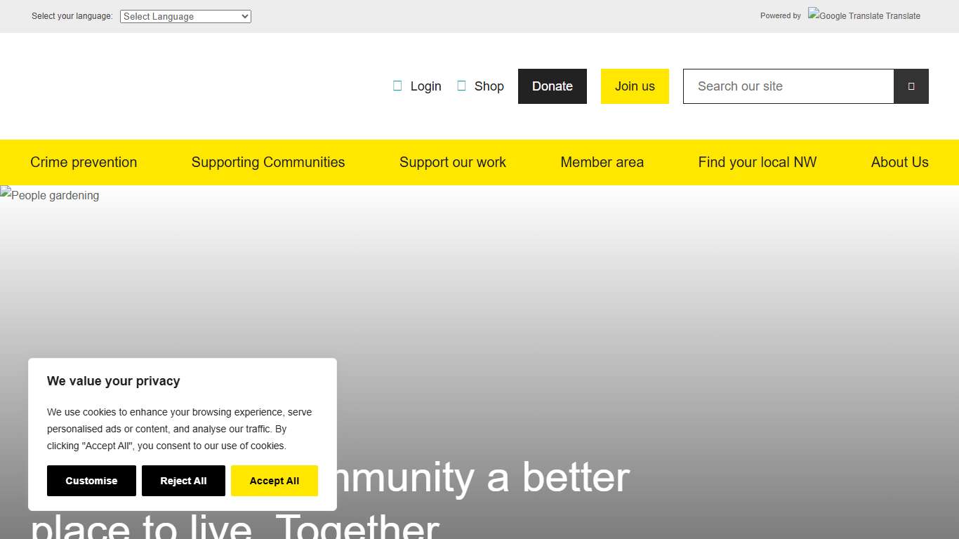 Home Neighbourhood Watch National network Local Watch areas Community crime prevention groups